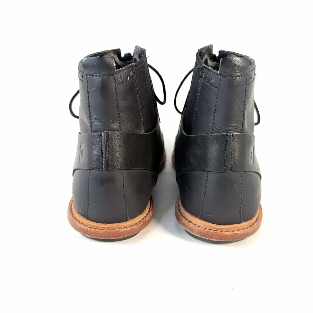 Tsubo Men’s Winslow 8319 Black Leather Wingtip Boots US Size 10 EU43 Uk 9